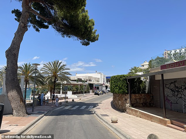 Mr Grant was on holiday in Magaluf with his wife Leanne and their four children and other families from Ireland when the tragedy occurred. Pictured: The road where he was found
