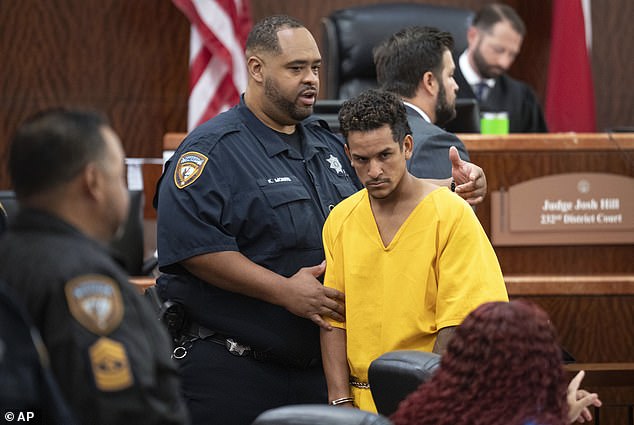 Franklin Jose Pena Ramos, 26, one of two men accused of killing 12-year-old Jocelyn Nungaray, is led out of the courtroom Monday.  His bail was set at $10 million