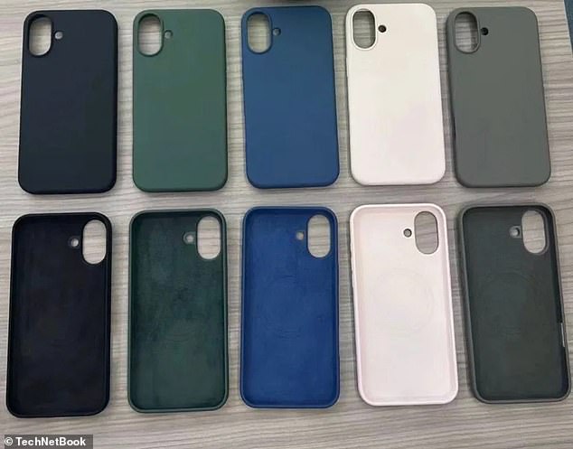Tech industry leakers have unearthed photos of iPhone 16 demo cases (above) and iPhone 16 schematics (below), which they say clearly indicate that the bulky diagonal camera systems of recent iPhone models are likely a thing of the past.