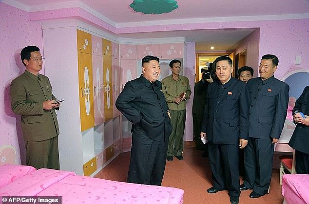 Kim Jong Un is pictured during an earlier camp visit in Songdowon