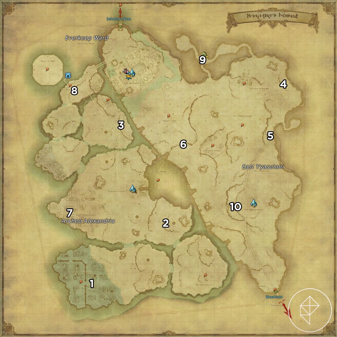 A map of heritage found in FFXIV: Dawntrail
