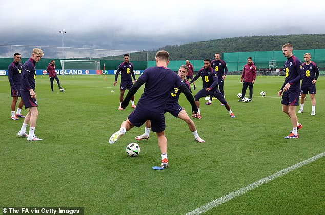 Players not involved in the action took part in a full training session on Monday
