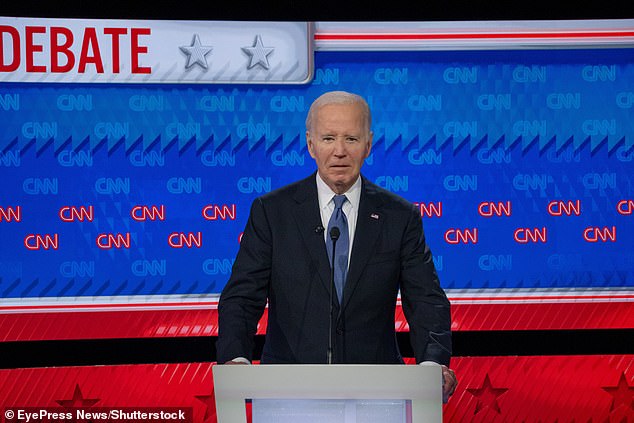 Joe Biden during the presidential debate with former United States President Donald Trump