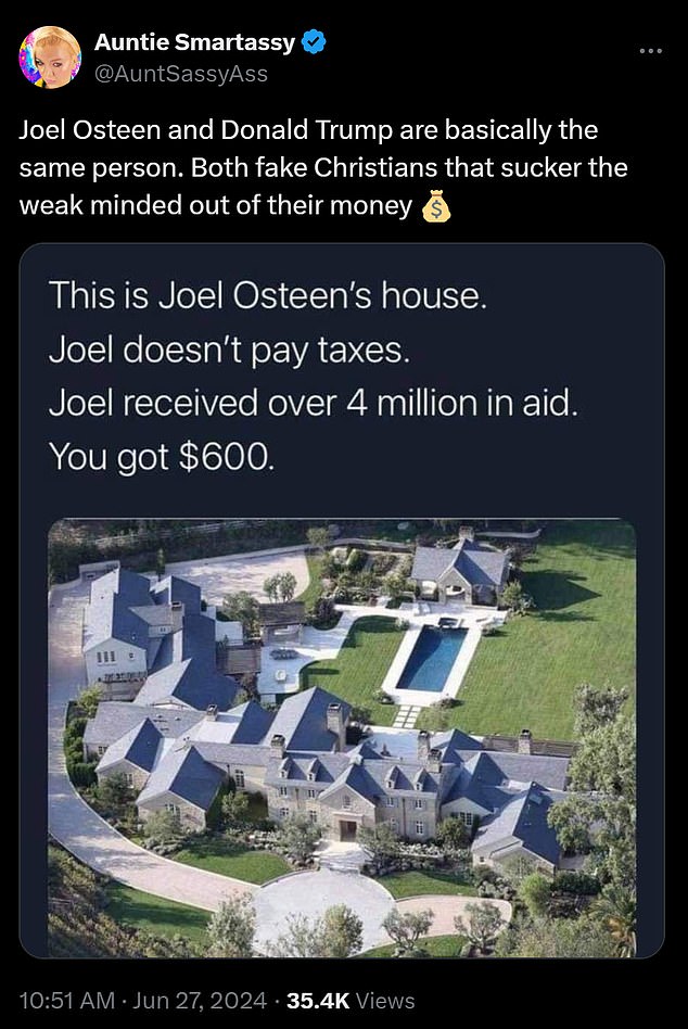 1719880047 950 Millionaire televangelist Joel Osteen is roasted over tweet to his