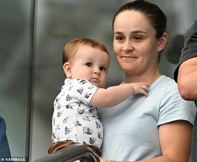 Barty (pictured, this year with son Hayden) has become a mother since leaving the sport and has repeatedly said she has no plans to return to the track, despite being just 28 years old.