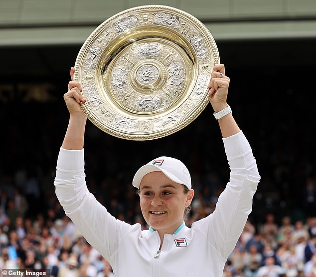 The Australian said she was emotional when she returned to Wimbledon (pictured, in 2021)