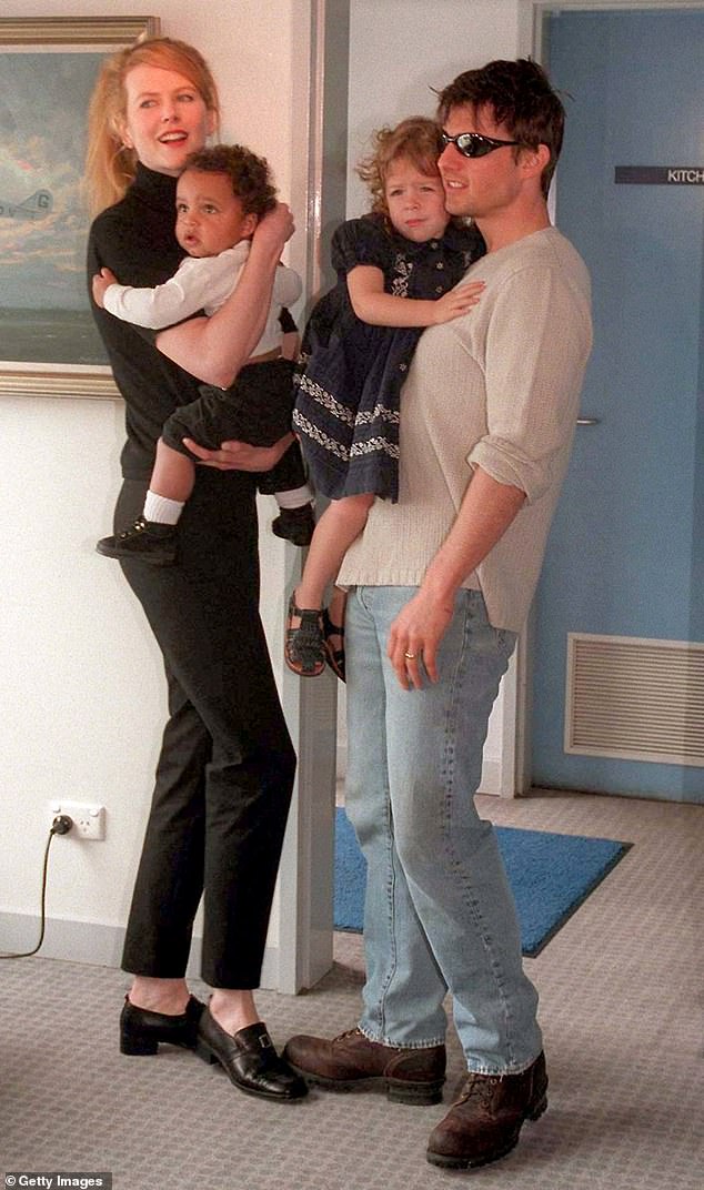 Nicole Kidman, Connor, Isabella and Tom Cruise in Sydney, Australia, in 1996
