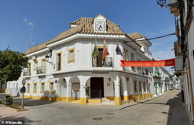 The gang rape took place in the Sevillian town of Peñaflor. Pictured: Peñaflor town hall