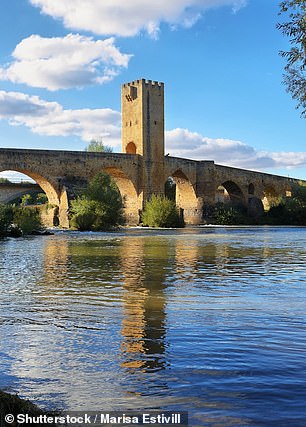The Frias Bridge (pictured) has a defensive tower and spans the Ebro River