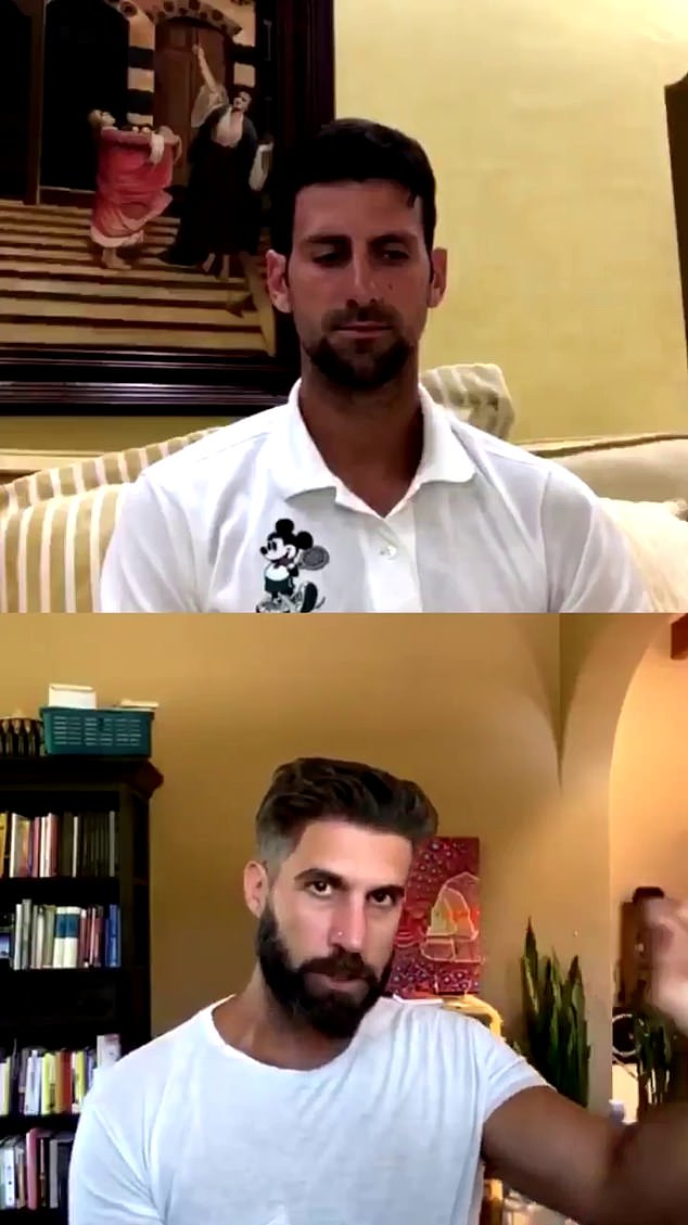 Djokovic's online chats with Chevrin Jafarieh (below) became infamous during the pandemic