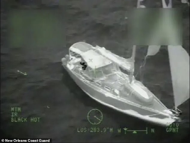 Video footage from Coast Guard helicopters captures the plight of Lady Catherine, stranded in the Gulf of Mexico