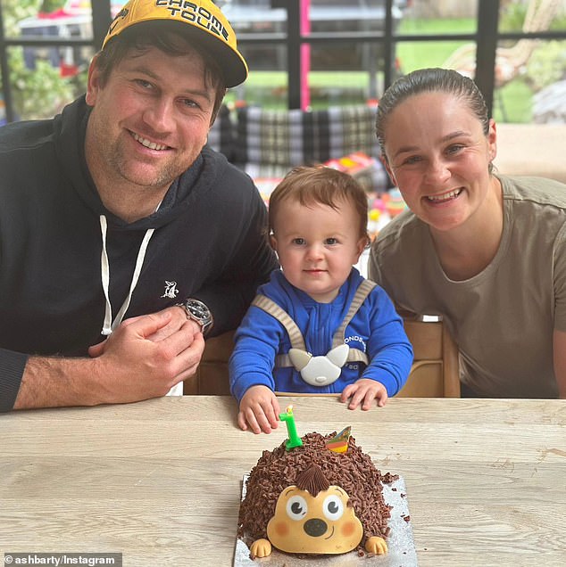 The former tennis star, 28, posted a sweet family snap on Instagram showing her and husband Garry Kissick posing with their only child
