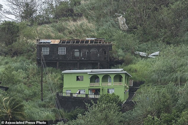 Homes damaged by Hurricane Beryl in Kingstown, Srt. Vincent and the Grenadines, Monday, July 1, 2024
