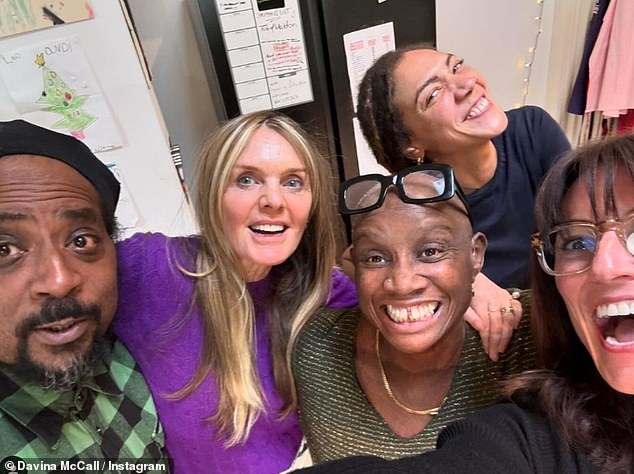 Davina appeared on mother-daughter duo Andi and Miquita Oliver's podcast Stirring It Up and brought along her best friend of 37 years, Sarah (all pictured)