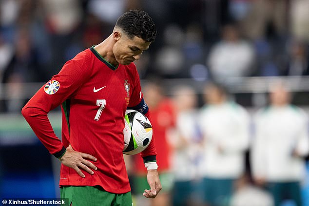 The 39-year-old Portuguese star missed from the penalty spot in the first half of extra time