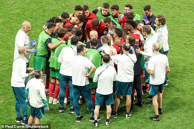 Ronaldo, who appeared to attract the attention of his mother in the crowd, burst into tears as his Portugal teammates surrounded him during the half-time break in extra time