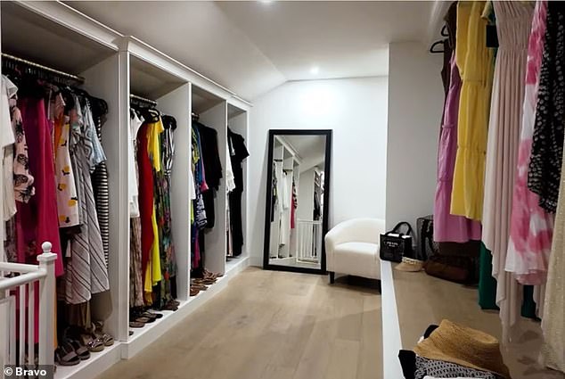 “I keep a lot of summer clothes, a lot of beach clothes and beachwear, the things that I don't use that often, really nice dresses from like Housewives, on the second floor,” she shared.
