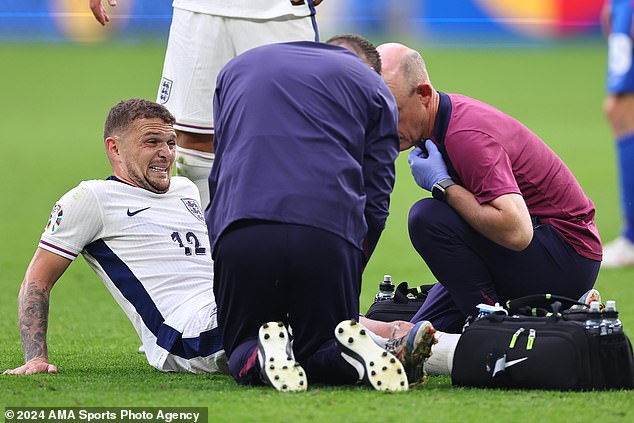 Kieran Trippier (left) could also miss the match after picking up an injury against Slovakia