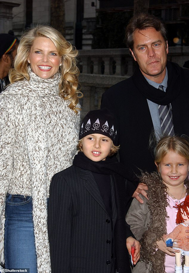 Christie shares Sailor with architect Peter Cook. She was married to Cook from 1996 to 2008; the former couple is pictured in 2005 with Sailor and son Jack Paris Brinkley-Cook (now 29) whom she had with then-husband Richard Taubman