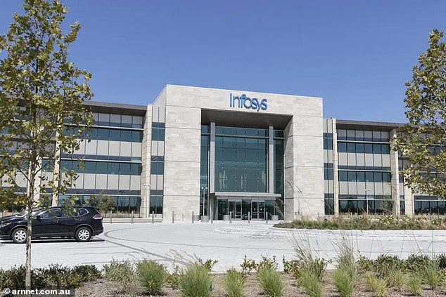 When the Covid pandemic hit, Infosys (pictured) required everyone working in the office to get vaccinated