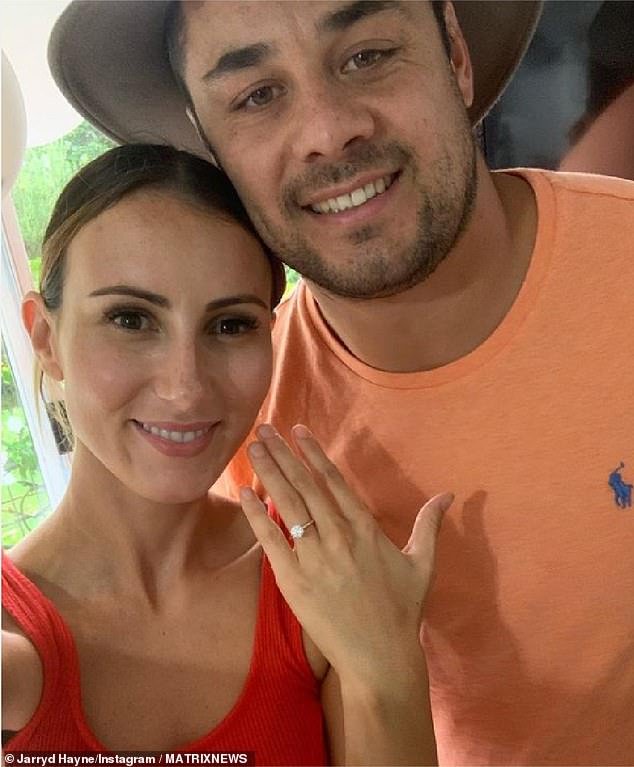 Amellia Bonnici married Jarryd Hayne in a ceremony attended by 50 family and friends, including former NRL teammates on Australia Day 2021