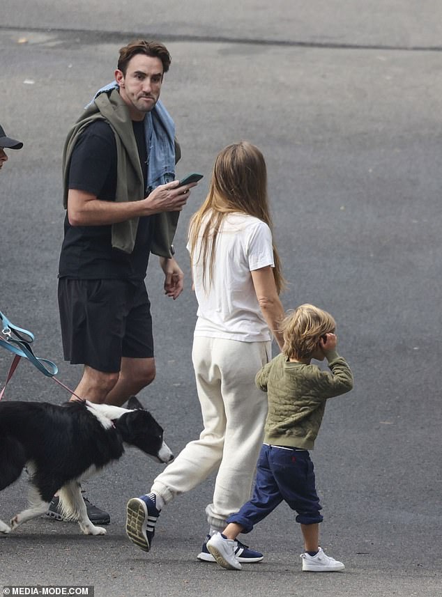 The family were spotted taking a stroll in Sydney as they reunited Down Under amid their long-distance relationship