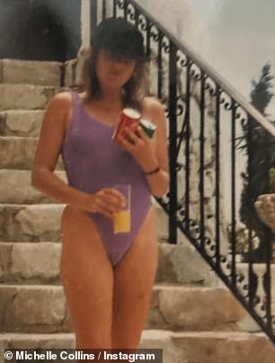 Michelle looked like she had barely aged a day compared to the 1989 photo in which she wore a lilac swimsuit and baseball cap