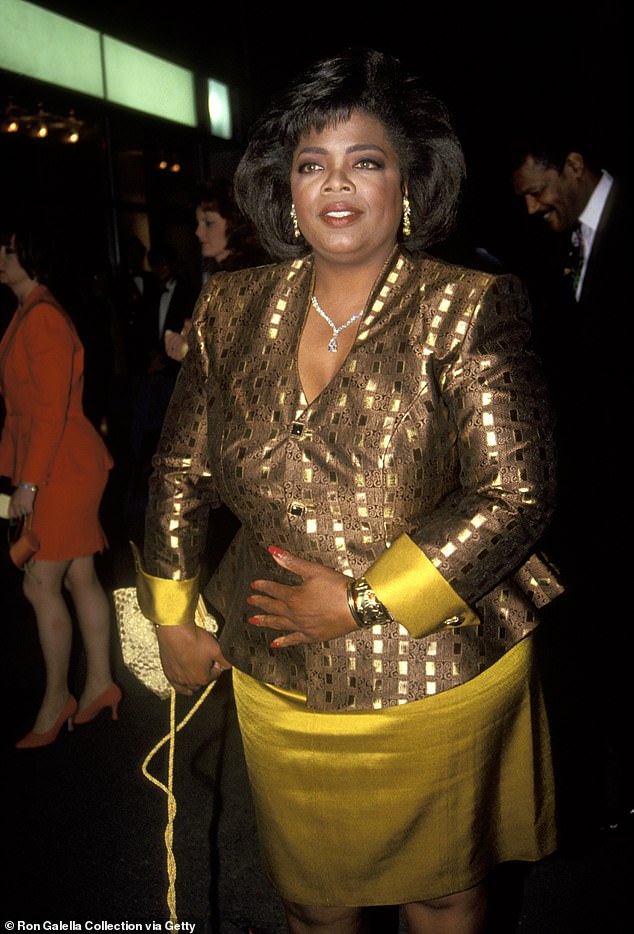 Throughout her decades-long weight loss journey, Oprah has never shied away from discussing her struggles publicly. Pictured: In 1992