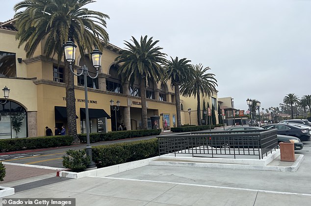 General view of the Fashion Island Mall in Newport Beach, California