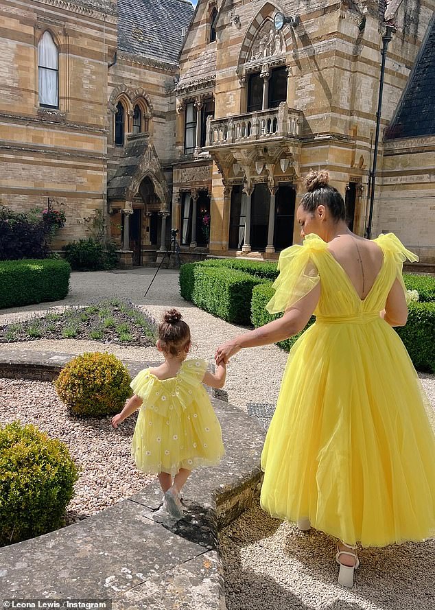 Leon shared a series of snaps of her and Carmel at her music manager Nicola Carson's wedding on Instagram on Tuesday
