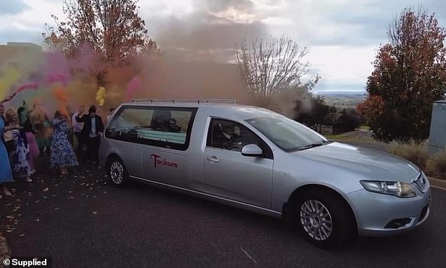 Mrs Giuffre said her family were still able to send off their son in style when they set off coloured smoke bombs - one for each year of his life - as his hearse drove away.