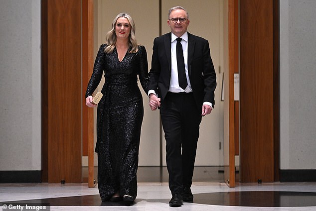 The Prime Minister's other half, Jodie Haydon, has reused her old dress from two years ago instead of buying a new one. Bravo!