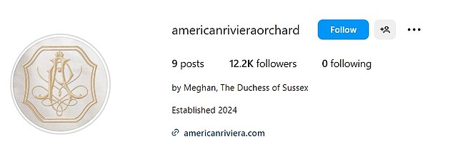 In March, Meghan's brand, American Riviera Orchard, launched on Instagram and was compared to her now-defunct blog The Tig