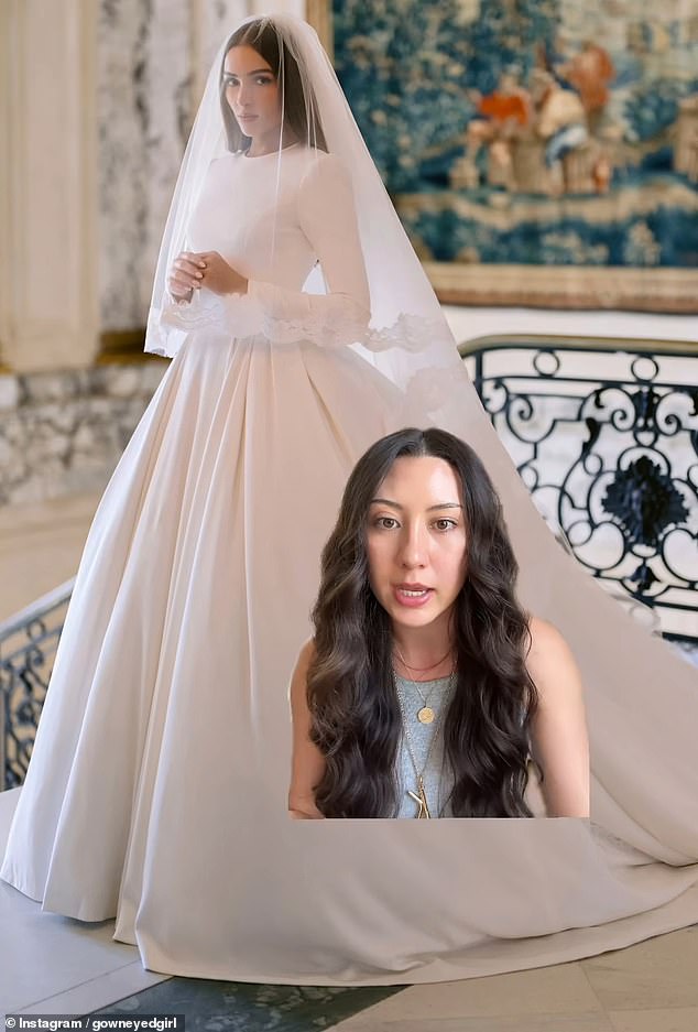 The media personality - who currently has nearly 100,000 followers - began the nearly six-minute clip by saying: 'I've been a bridal designer for almost four years now and I've never said this before. But I don't like this wedding dress.'