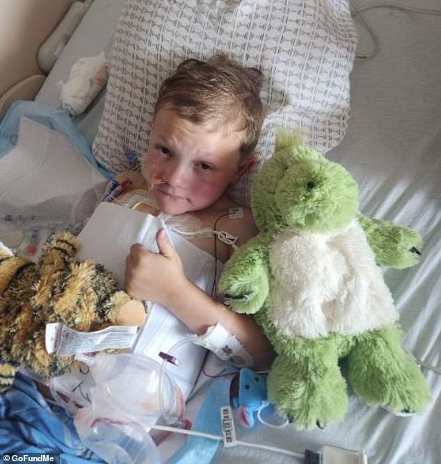 Jakob underwent surgeries on June 26 to receive a transplanted stomach, colon, small intestine, liver and pancreas