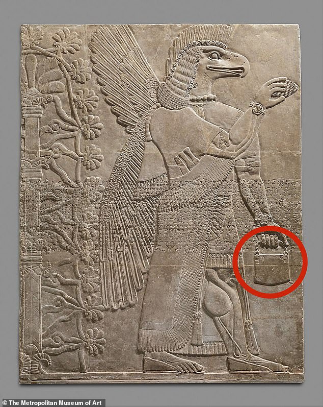 Archaeologists made similar discoveries in Iraq when they discovered the relief with the winged djinn in 1846. This relief once stood in a palace between 883 and 859 BC.
