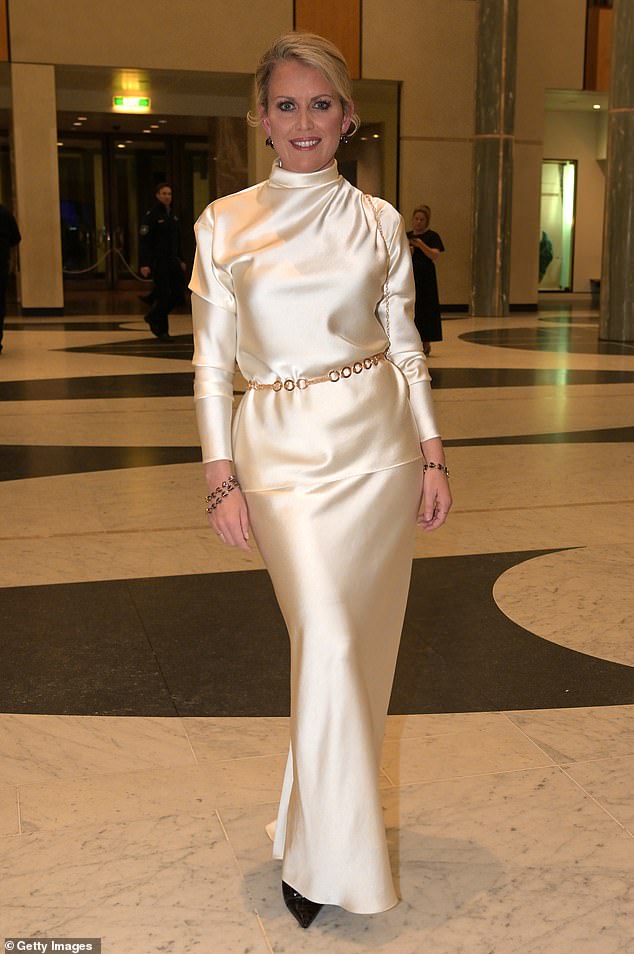 Human rights lawyer Jennifer Robinson, who has been described as Julian Assange's savior, looked stylish in a cream floor-length dress by Australian designer Zimmermann