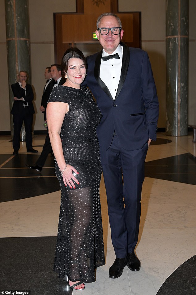 Elsewhere, Senator Sarah Hanson-Young (above with her husband Ben Oquist) turned heads for all the wrong reasons when she stepped out in a sheer dress