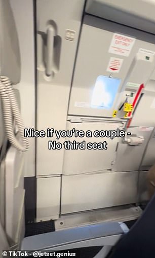 He adds that not having a third seat in the row is 'nice if you're a couple'