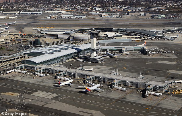 The plane landed safely at JFK around 4 a.m. Wednesday, where passengers and crew were met by doctors (file photo from JFK Airport)