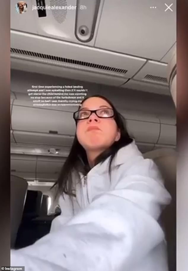 In a video on her Instagram Stories, the entrepreneur can be seen swaying back and forth in her chair, pinching her nose and gasping for breath.
