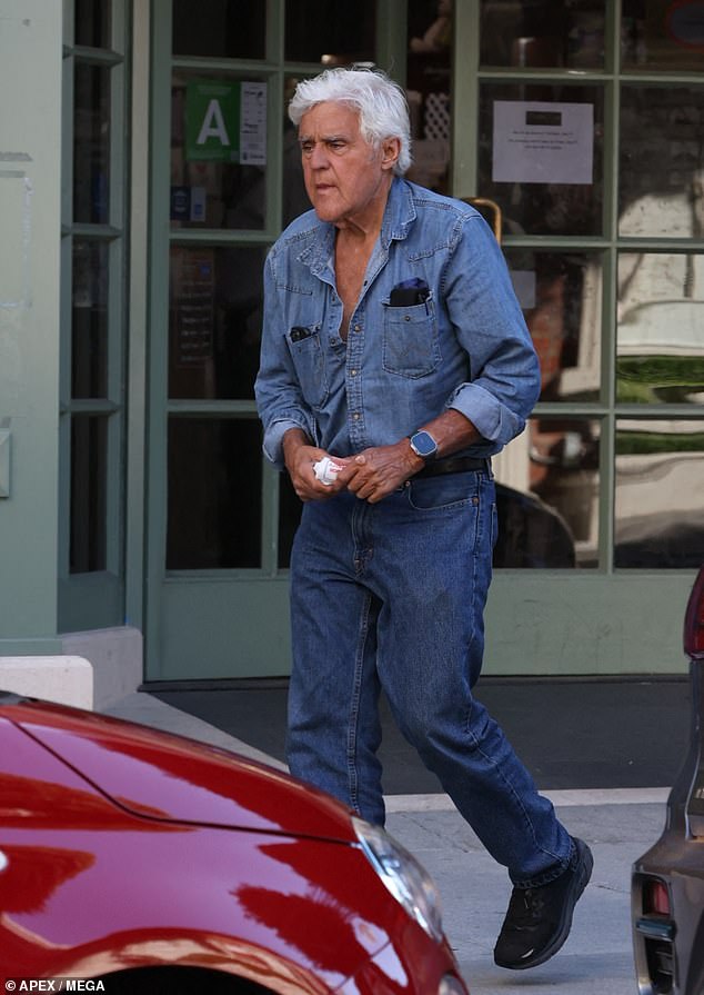 Leno was spotted grocery shopping with his wife