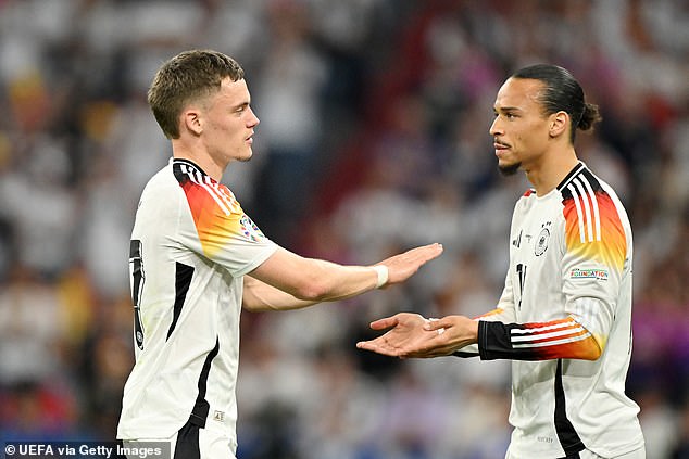Nagelsmann swapped Florian Wirtz (left) for Leroy Sané (right) in the round of 16, but has yet to give any indication as to who will start the quarter-final with Spain