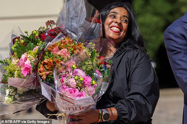 Lubna Jaffery, pictured in 2023, has been Norway's Minister of Culture for a year