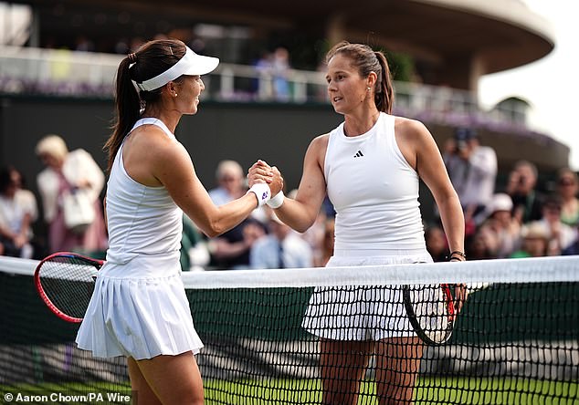 The wildcard (left) is the first Briton to receive a double-bagel at Wimbledon since Clare Wood in 1997