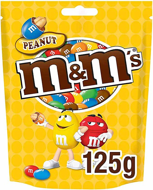 One ounce serving of American Peanut M&M's contains 140 calories, 3 grams of saturated fat, 14 grams of sugar and 15 mg of salt. One ounce serving of European Peanut M&M's contains 144 calories, 3.1 grams of saturated fat, 14.8 grams of sugar and 11.2 mg of salt.