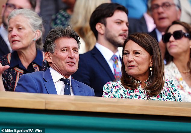 Carole seemed to enjoy a chat with Sir Sebastian Coe, the president of the International Association of Athletics Federations