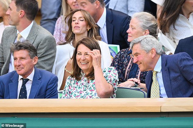 Carole, Michael and other attendees laughed as they enjoyed the action on the fourth day of Wimbledon