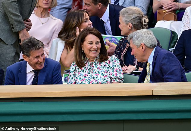 Carole and her husband appeared to be in good spirits as they watched tennis from the Royal Box