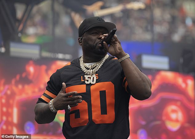 Rapper 50 Cent performs during the concert prior to the BC Lions' season opener against the Calgary Stampeders in June 2024